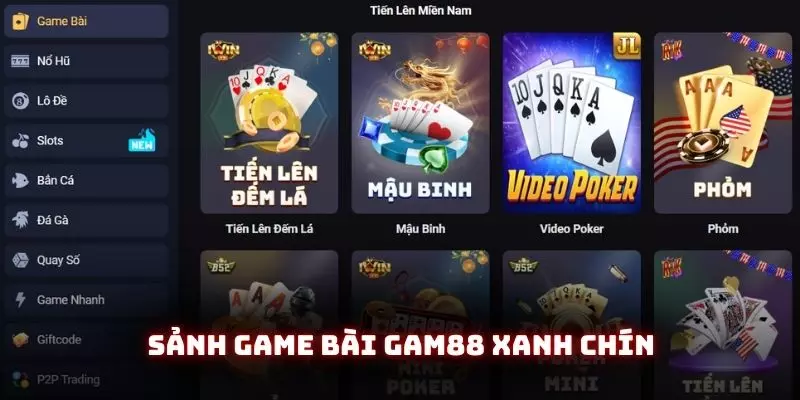 Game Bài Gam88 - Địa Chỉ Quen Thuộc Của Dân Chơi Cá Cược Năm 2025 1 Sảnh game bài gam88 xanh chín