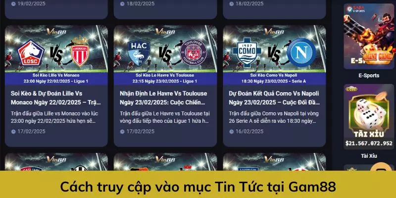 Hướng dẫn cách truy cập vào mục Tin Tức